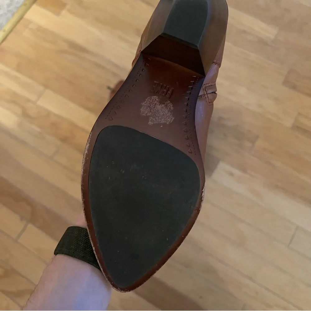 NIB FRYE Jennifer Cognac Leather Ankle Boots - Picture 5 of 5